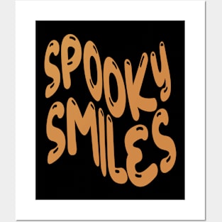 Spooky smiles, Halloween, curved text. Posters and Art